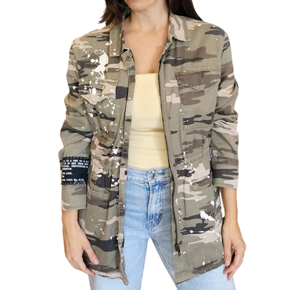 WHITE SPLASH CAMOUFLAGE JACKET - WOMEN SIZE M