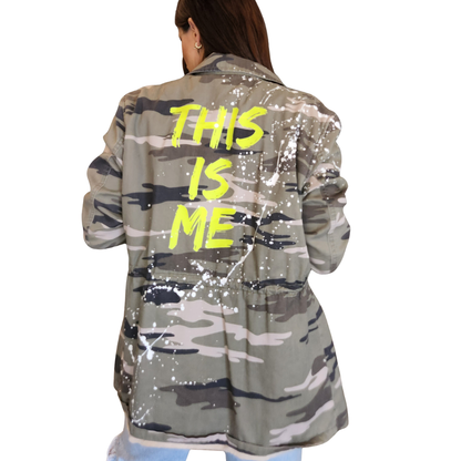WHITE SPLASH CAMOUFLAGE JACKET - WOMEN SIZE M